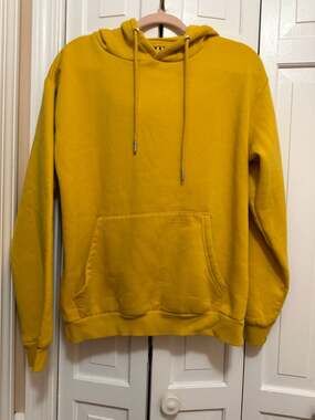 Denim & Flower Ricky Singh Mustard Yellow Pullover Hoodie size small